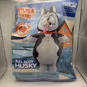 Puff Me Up Inflatable Husky Dog Costume Child Ages 7-10 Years Spooktacular